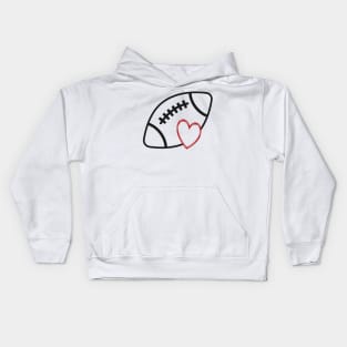 Football Heart Kids Hoodie